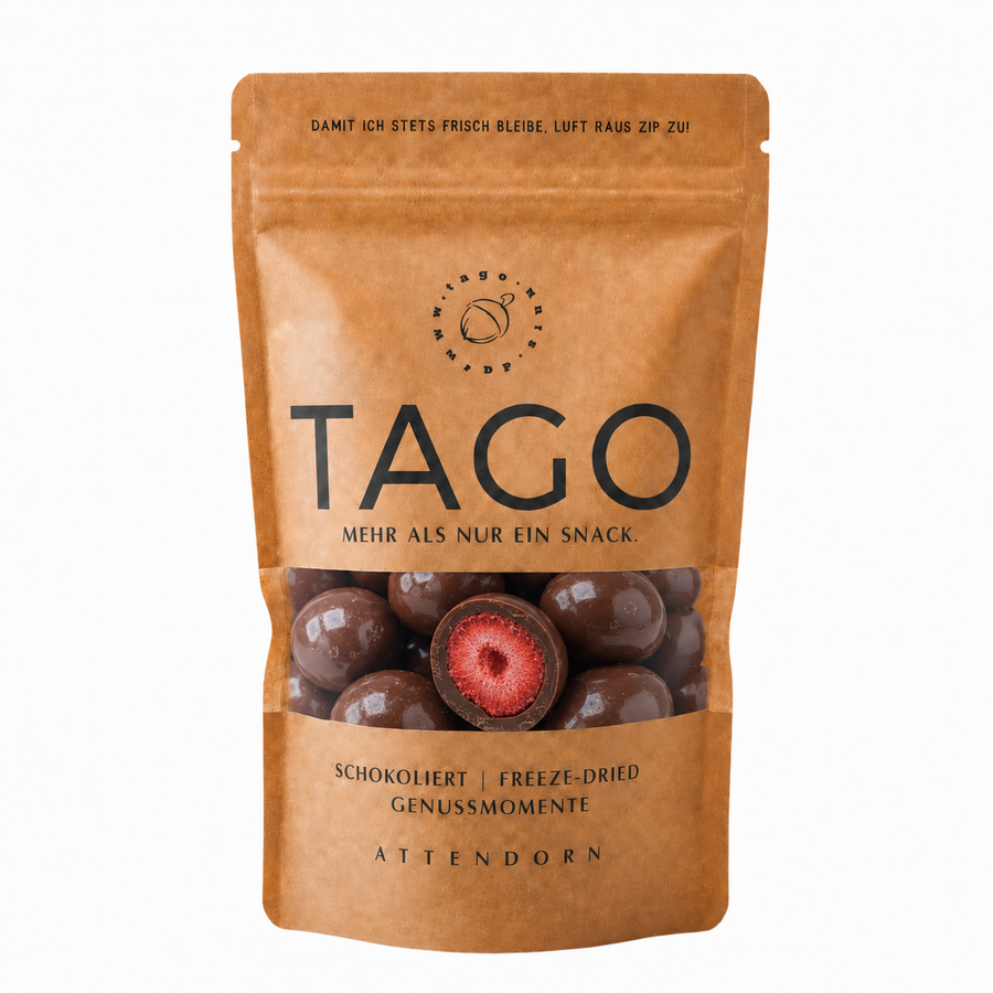 TAGO Gefriergetrocknete Erdbeeren in Vollmilch Schokolade